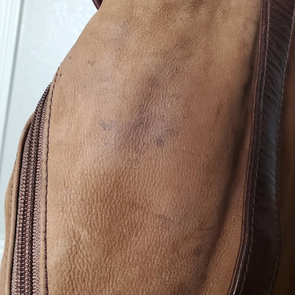 Ellington Leather Goods Suede and Leather Backpack Brown Tan Vintage Style
